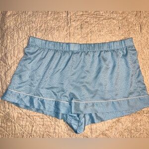 Victoria's Secret Blue Patterned Satin Shorts